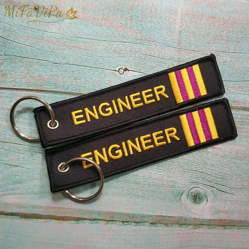 2 PCS/LOTBOEING A320 ENGINEER EMBROIDERY KEY CHAIN