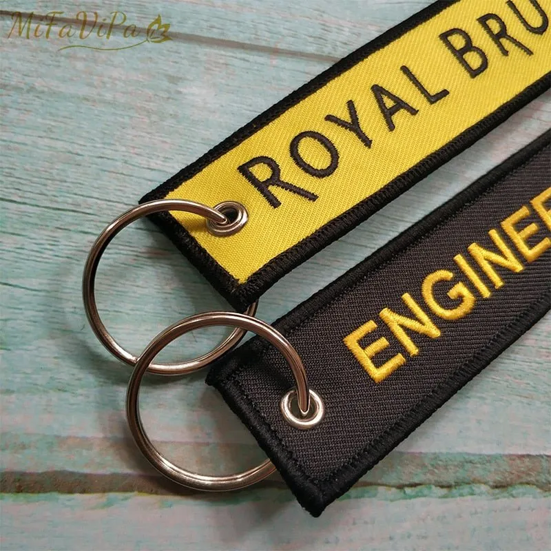 2 PCS/LOTBOEING A320 ENGINEER EMBROIDERY KEY CHAIN