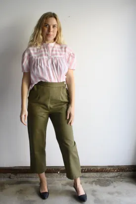 Addie Blouse - Red Ticking Stripe