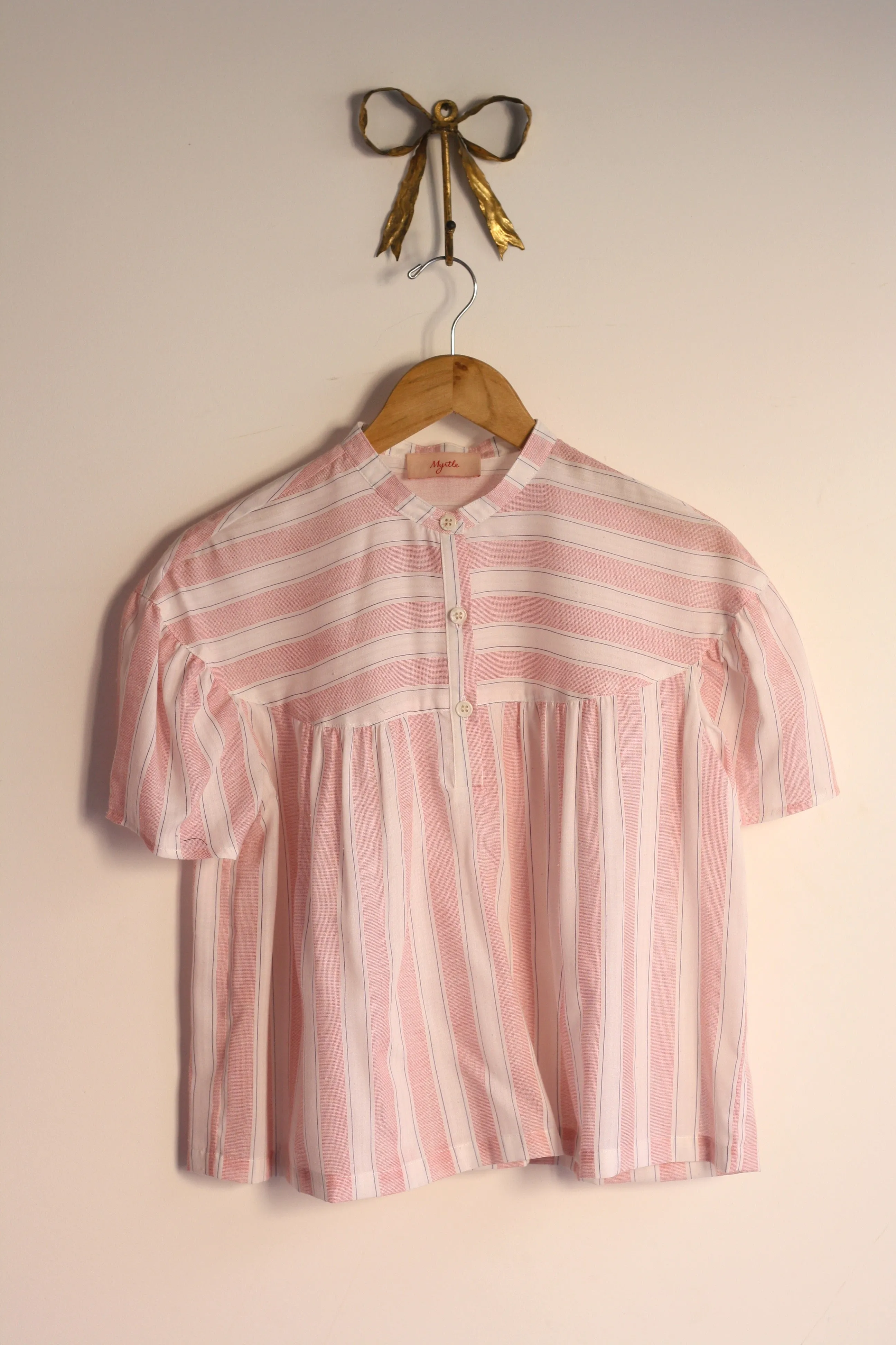 Addie Blouse - Red Ticking Stripe
