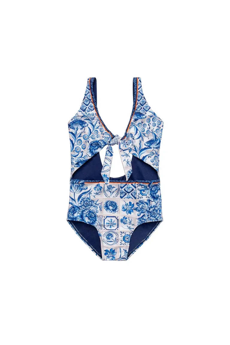 Agua Bendita Illana Azure Girl's One Piece