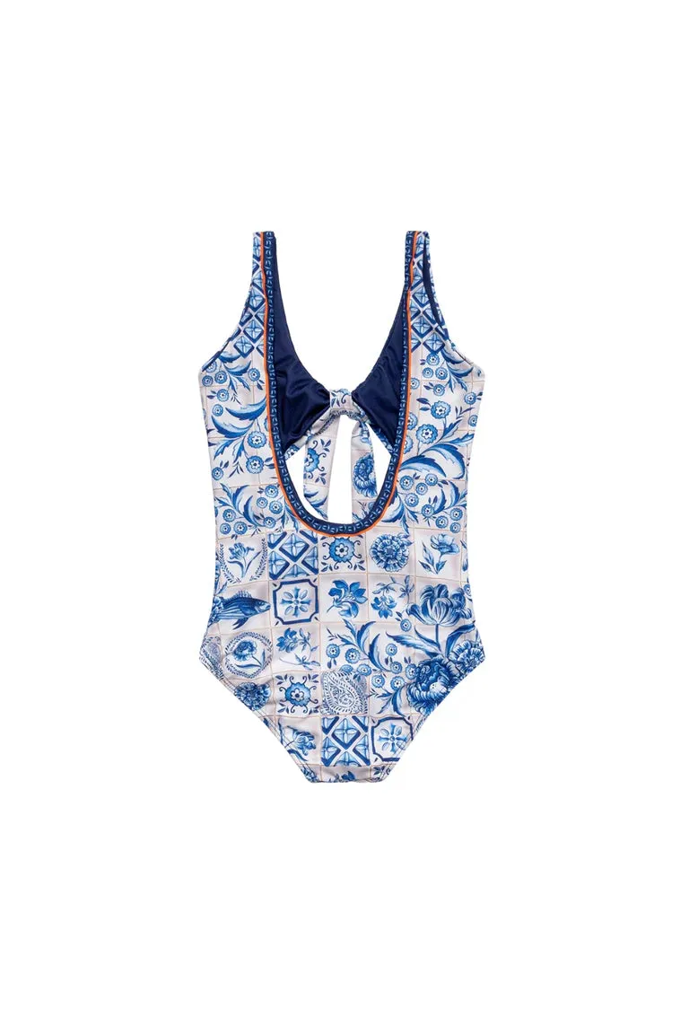Agua Bendita Illana Azure Girl's One Piece