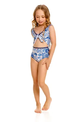 Agua Bendita Illana Azure Girl's One Piece