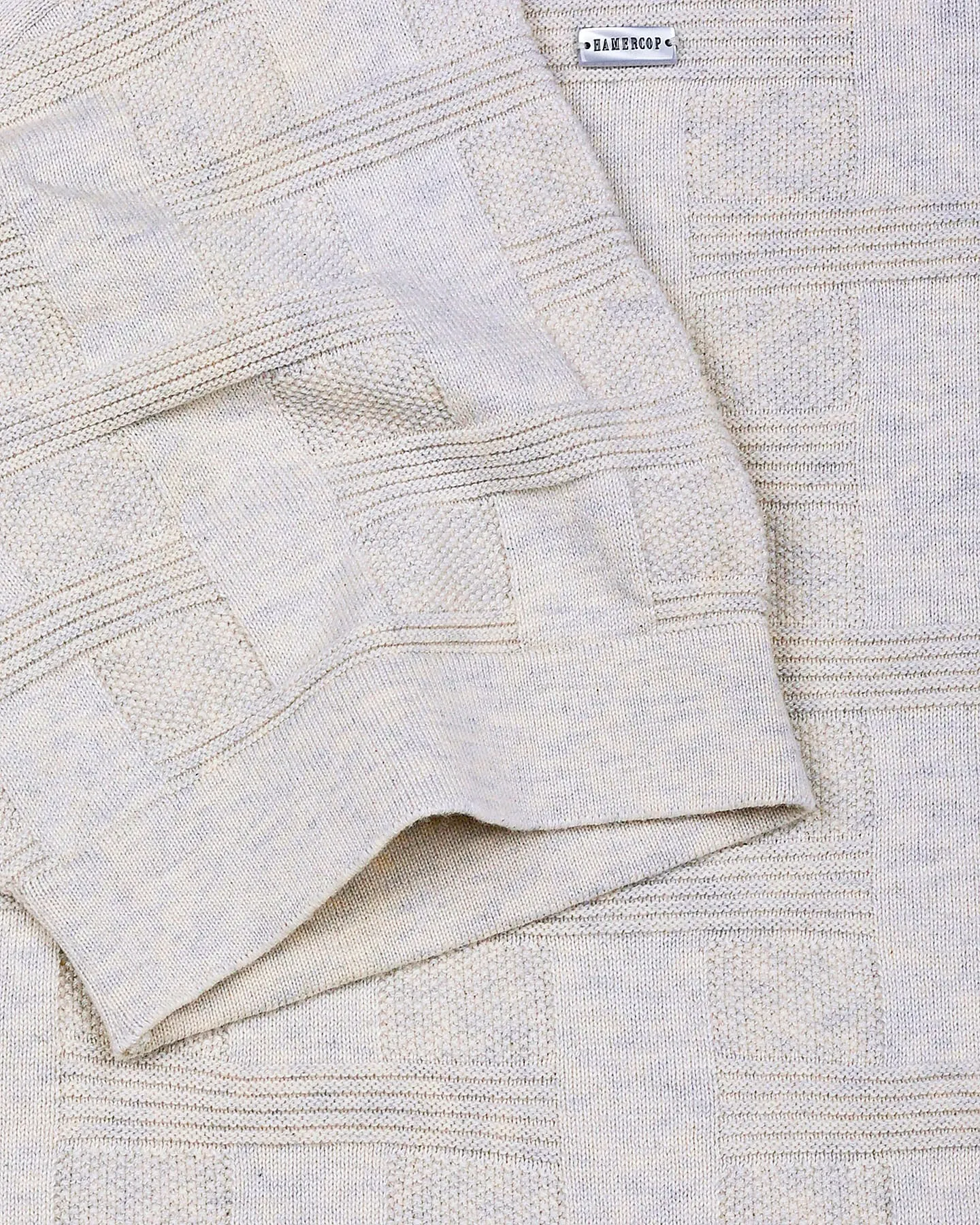 Aristo Ivory Cream Knitted Melange Cotton T-Shirt