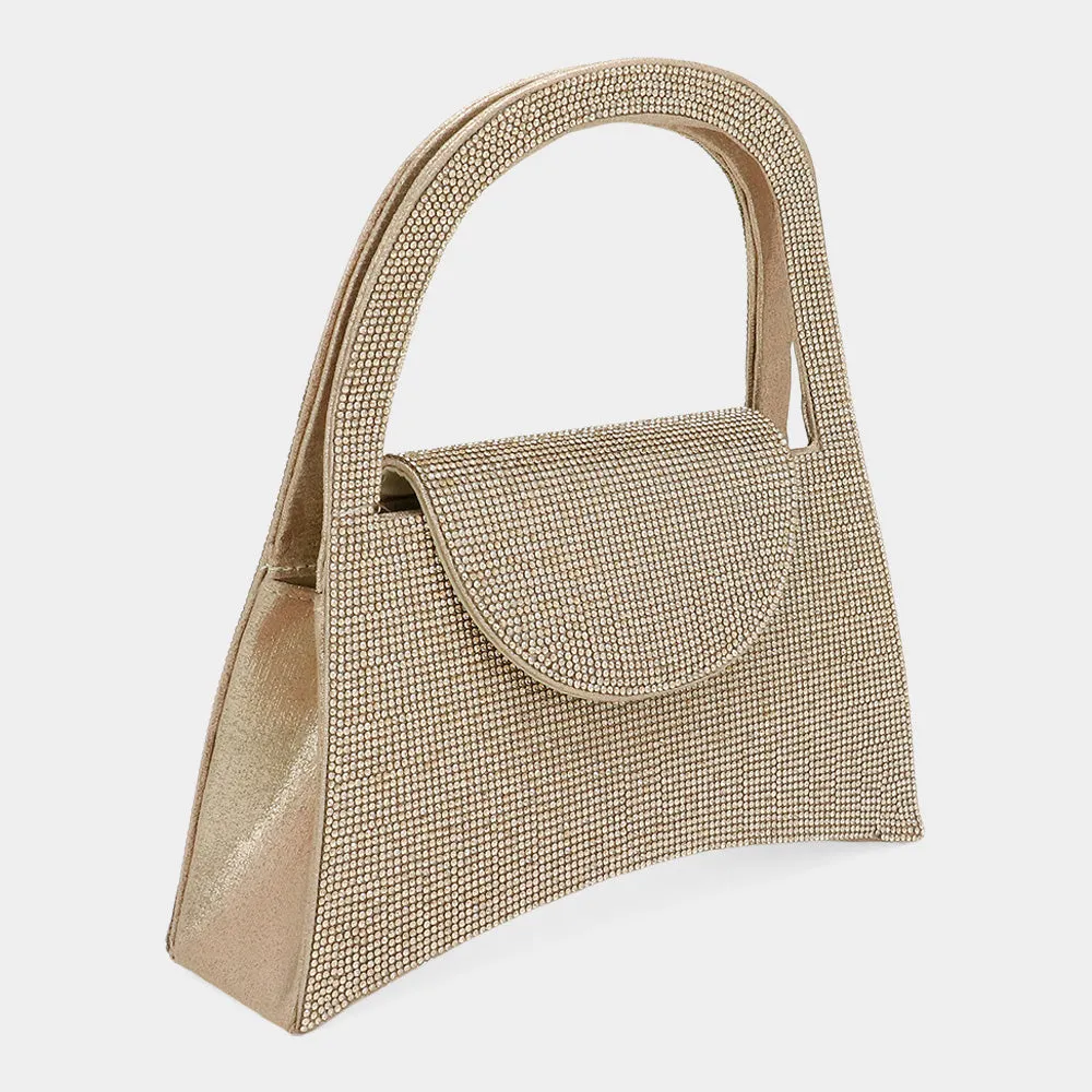 iLLASPARKZ Bling Studded Top Handle Evening Bag / Crossbody Bag