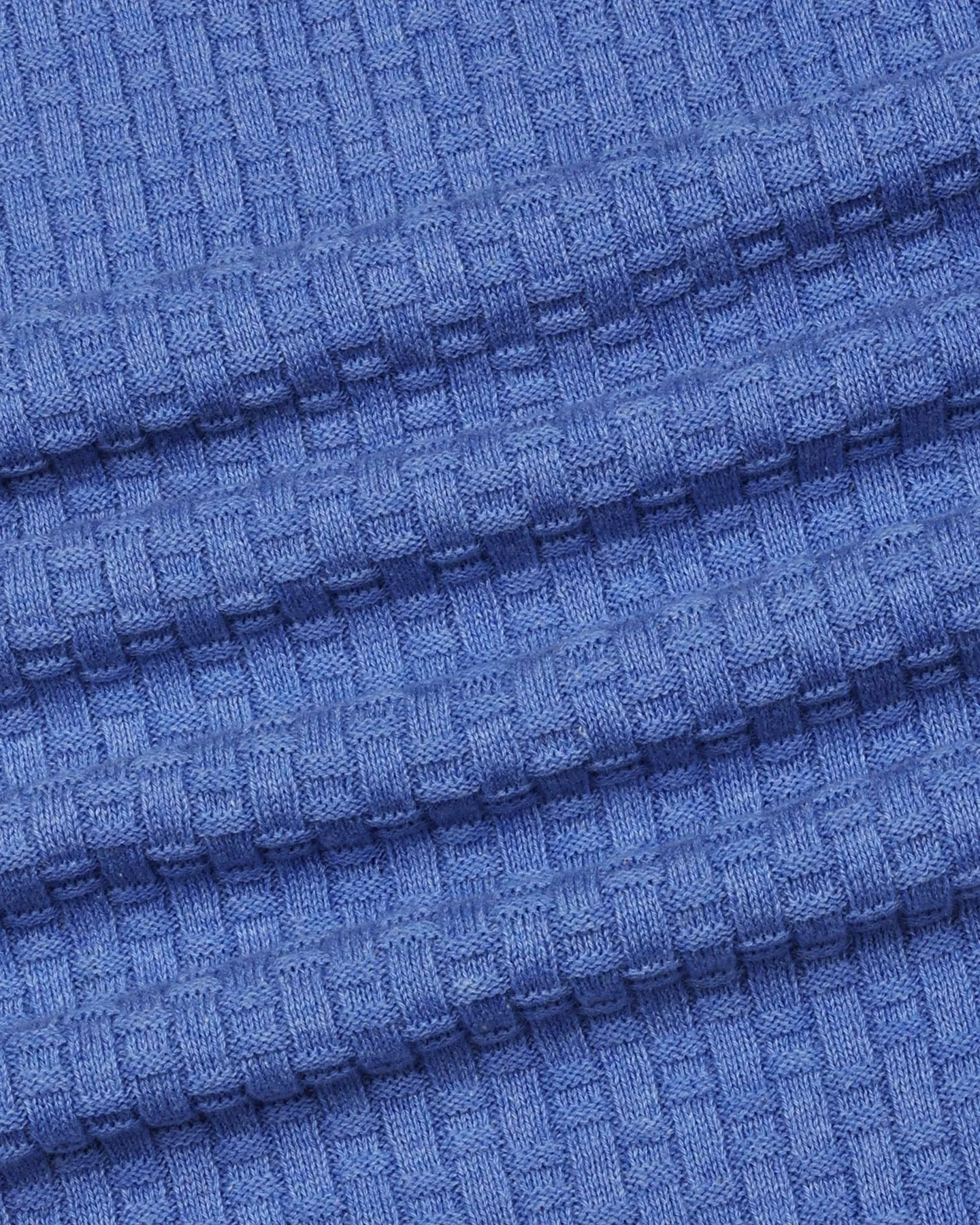 Infinite SkyBlue Knitted Melange Cotton T-Shirt