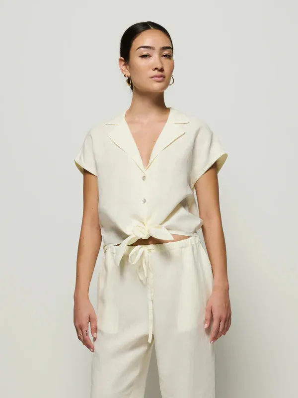 Nation Noemi Tie Front Tank in Porcelain