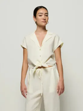 Nation Noemi Tie Front Tank in Porcelain