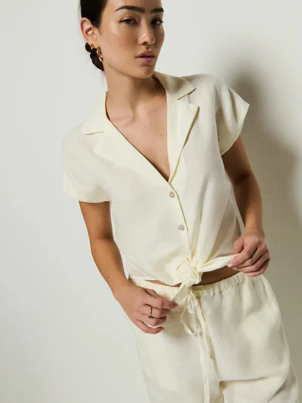 Nation Noemi Tie Front Tank in Porcelain