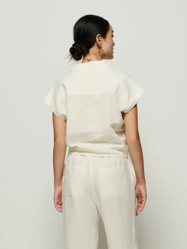 Nation Noemi Tie Front Tank in Porcelain
