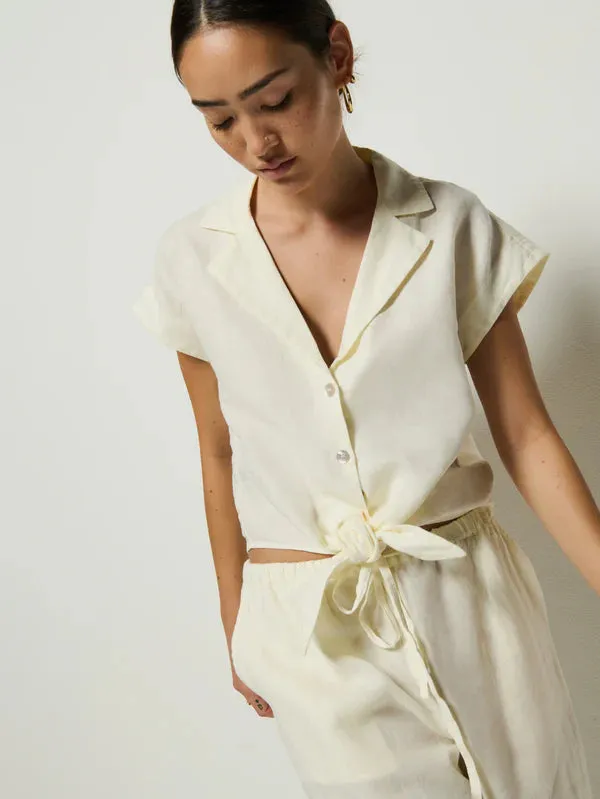 Nation Noemi Tie Front Tank in Porcelain
