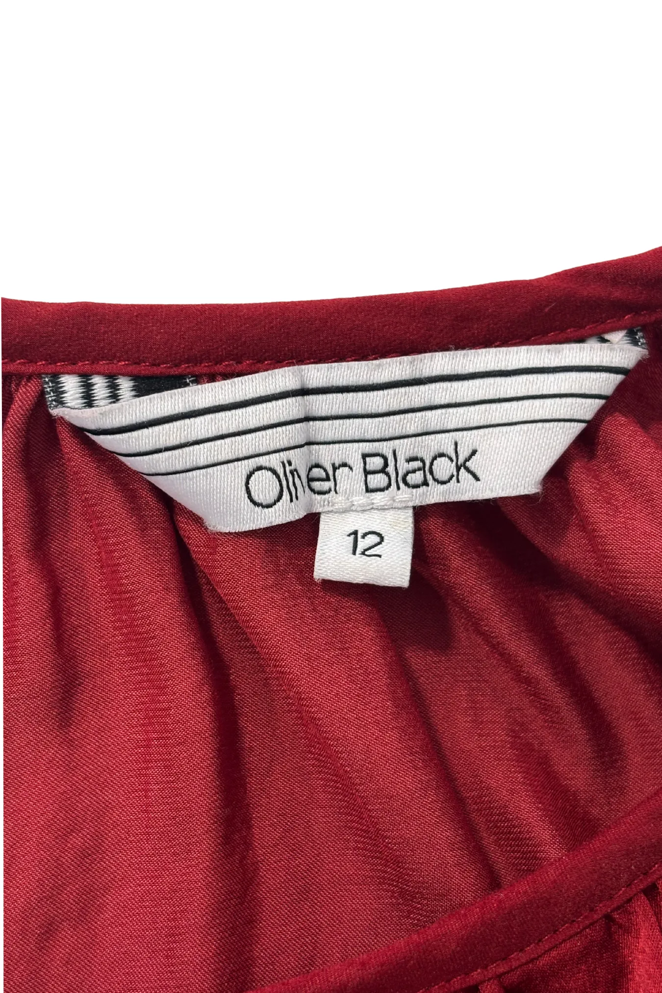 Oliver Black red satin blouse, 12