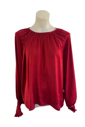 Oliver Black red satin blouse, 12