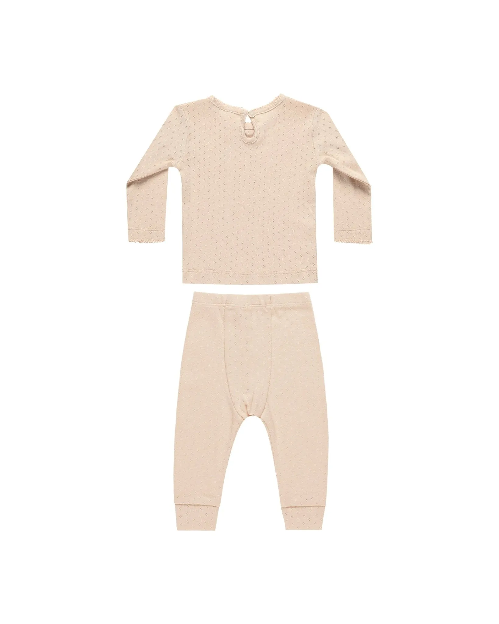 Pointelle Long Sleeve Tee & Legging || Shell