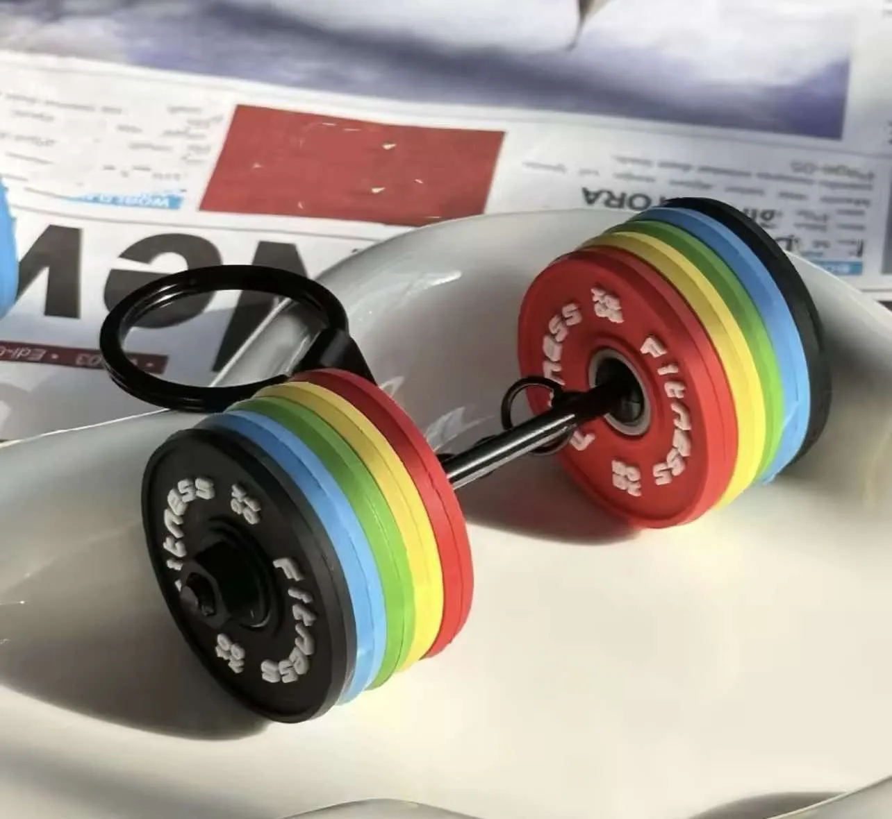 PVC Barbell Keychain