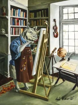 "Rhinoceros Painter" Small Archival Print
