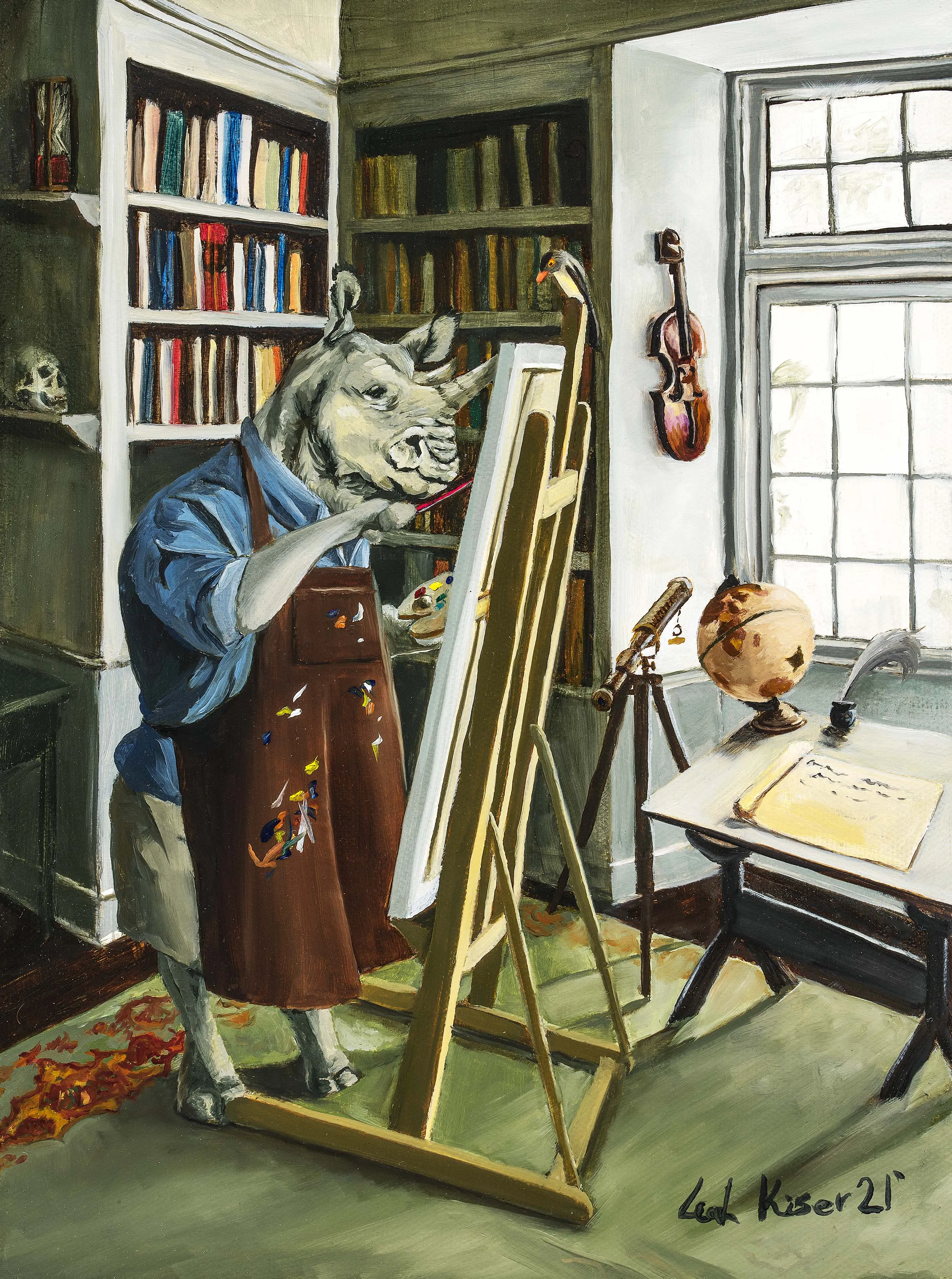 "Rhinoceros Painter" Small Archival Print