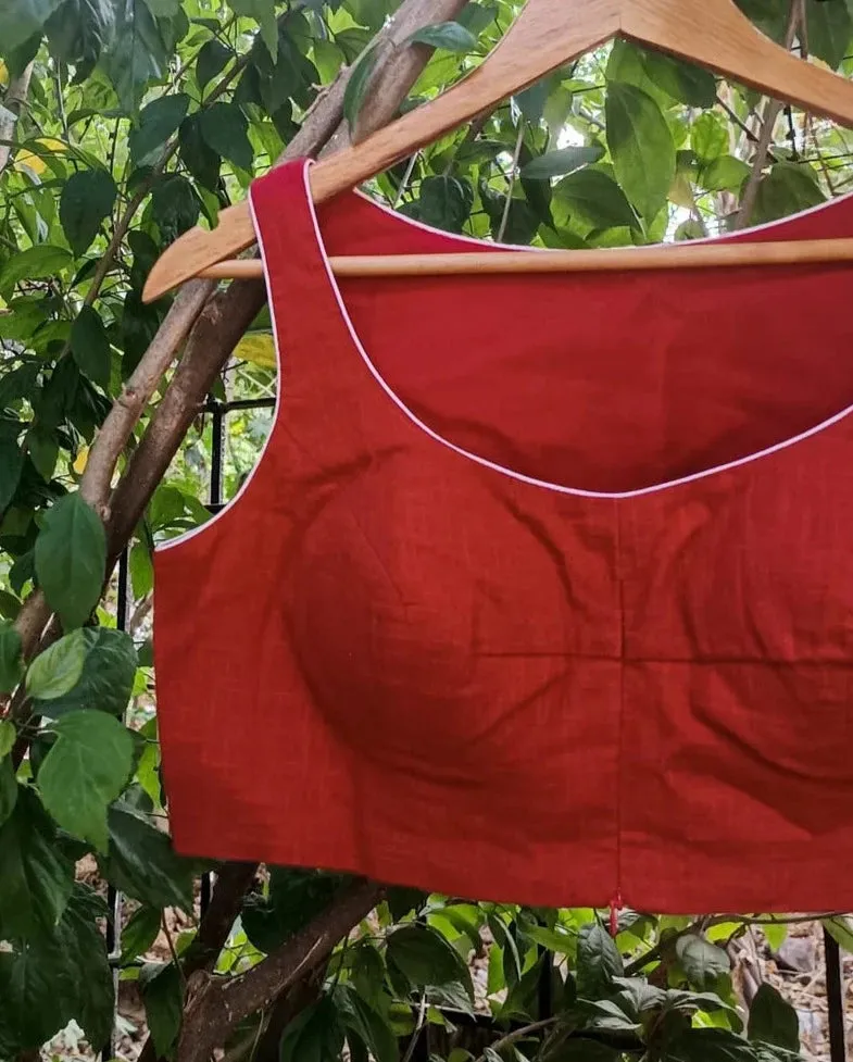Readymade Red Cotton Blouse