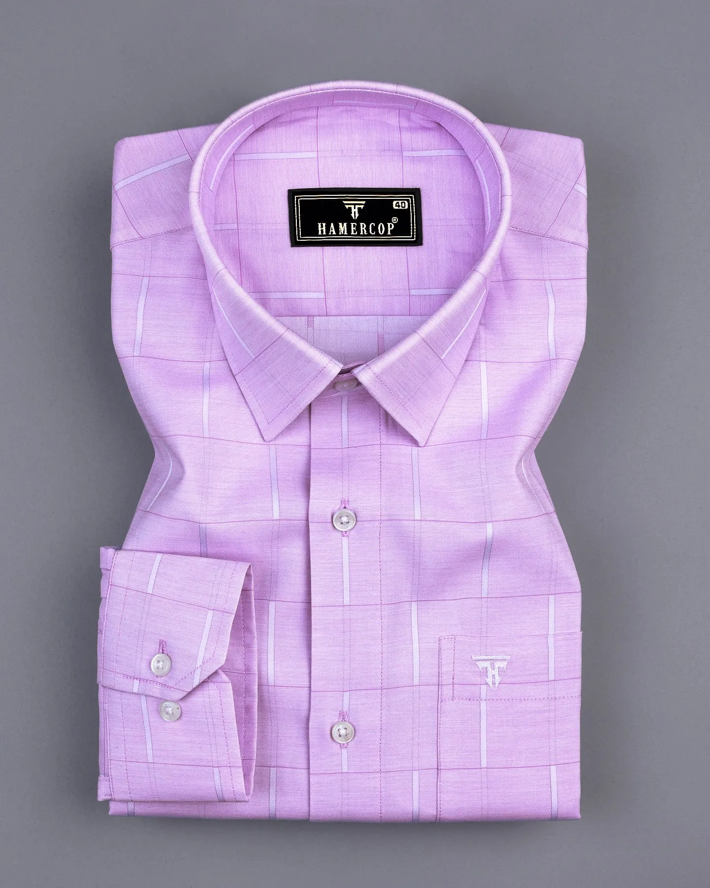 Texel Lavender Purple Jacquard Check Premium Giza Shirt