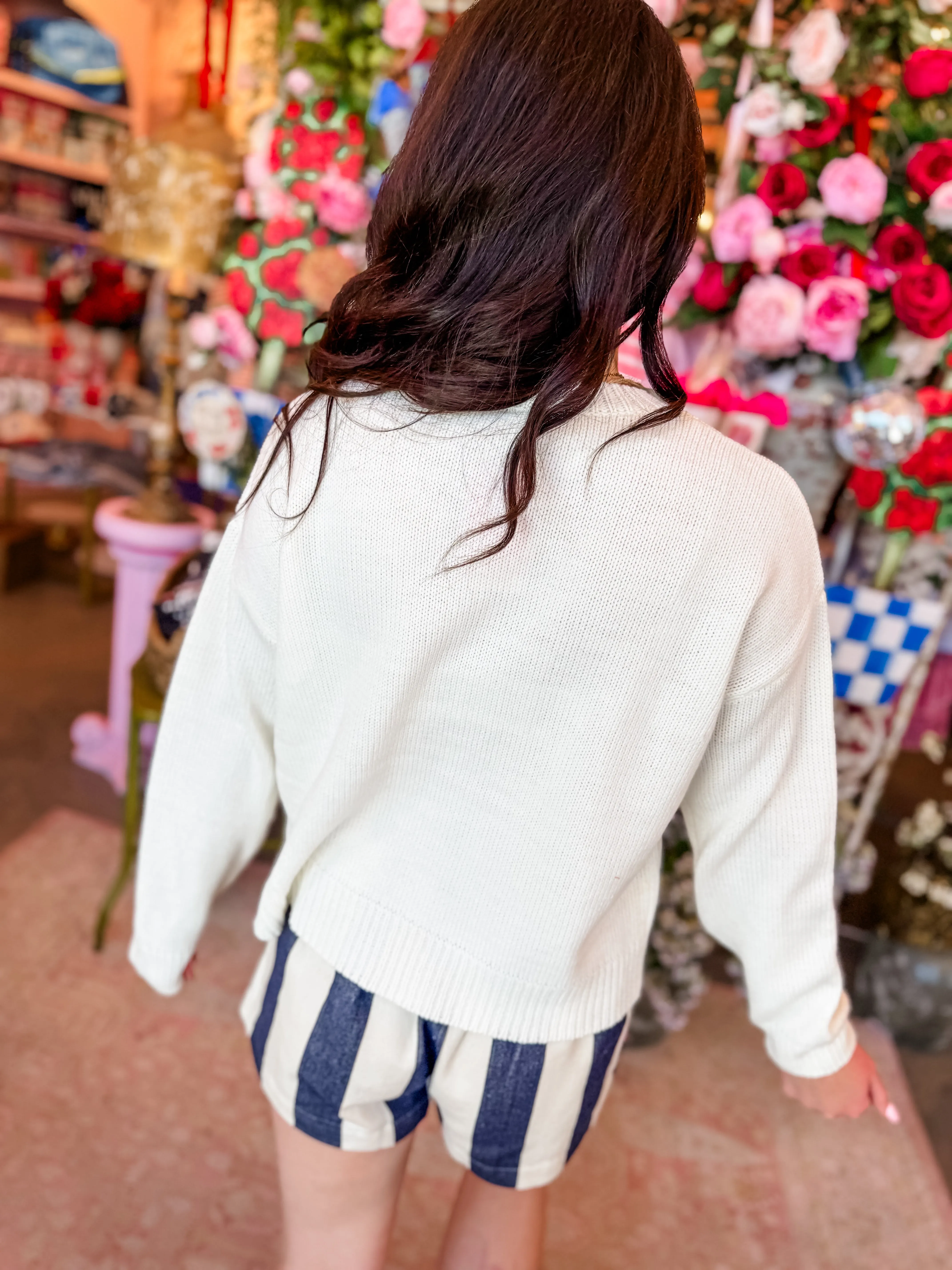 USA Crop Pullover Sweater